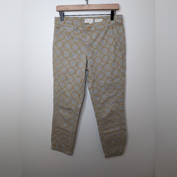 Anthropologie Chino with Embroidered Circle Pattern | Size 29 - Picture 4 of 9